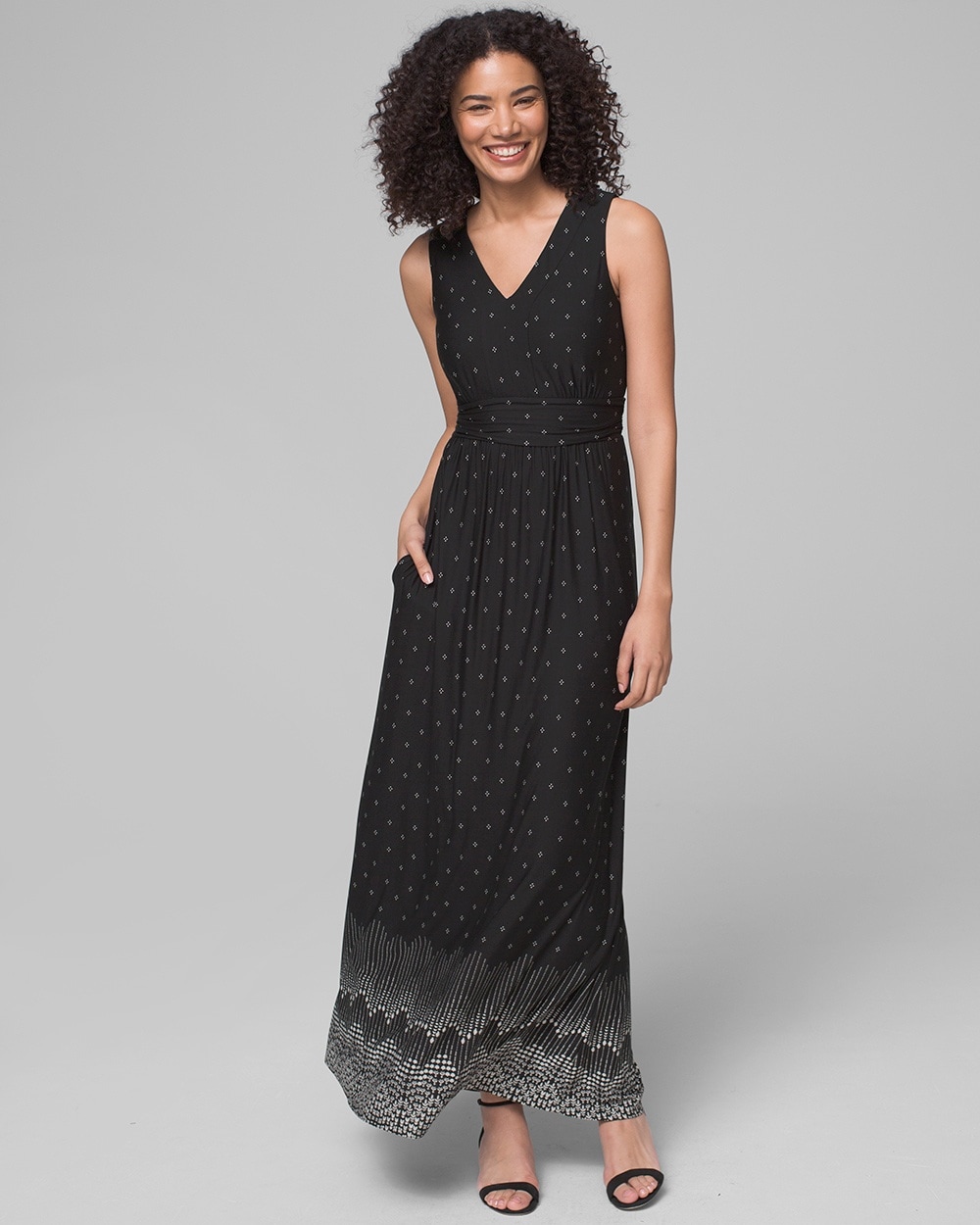 V Neck Maxi Dress With Built-In Bra