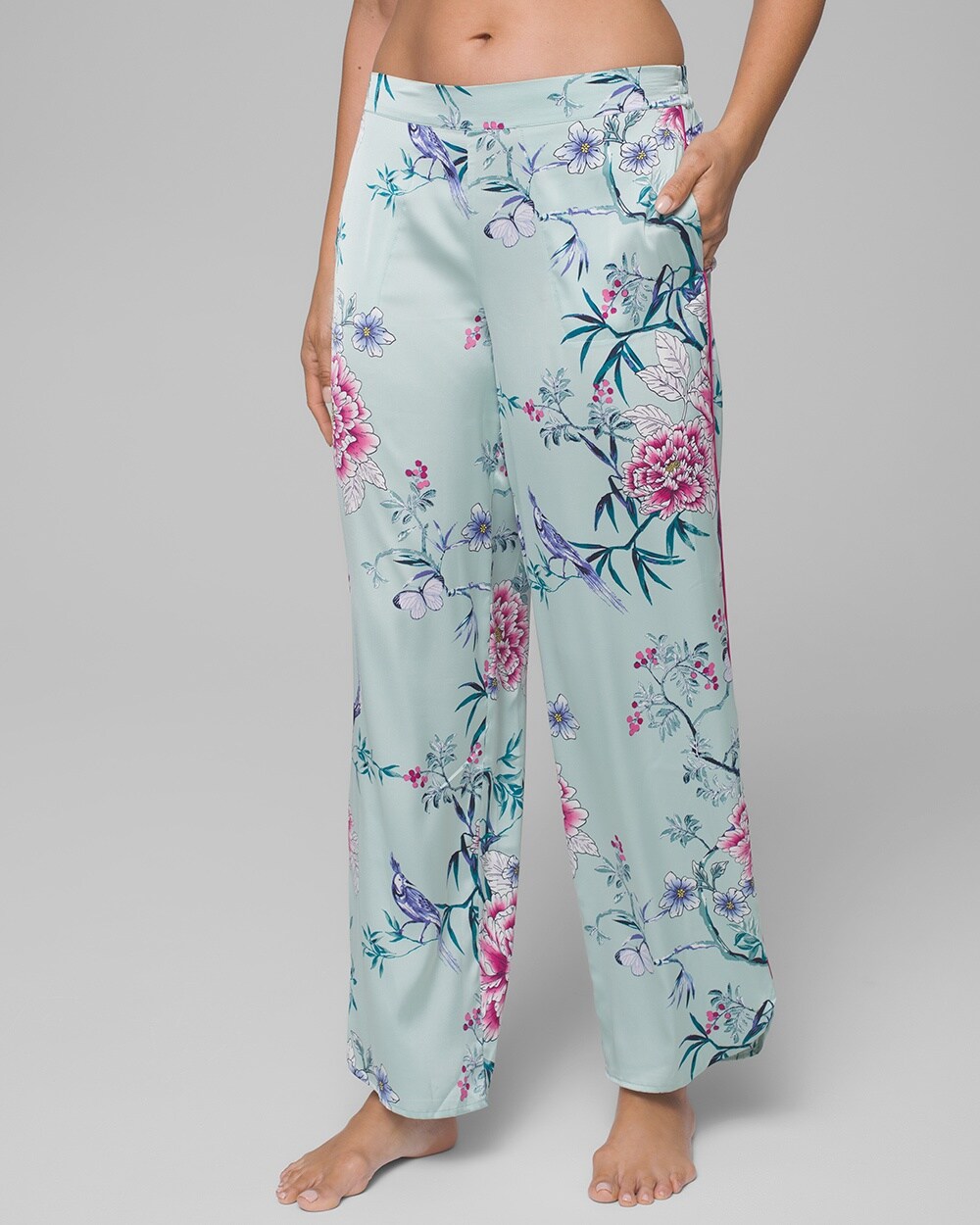 Satin Tulip Ankle Pajama Pants