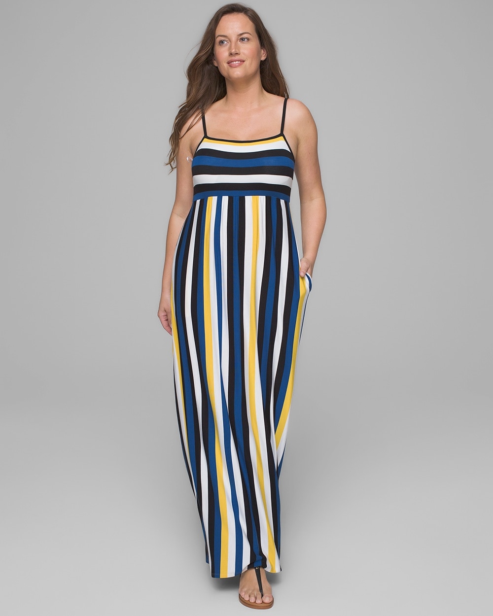 Striped Maxi Dress with Built-In Bra