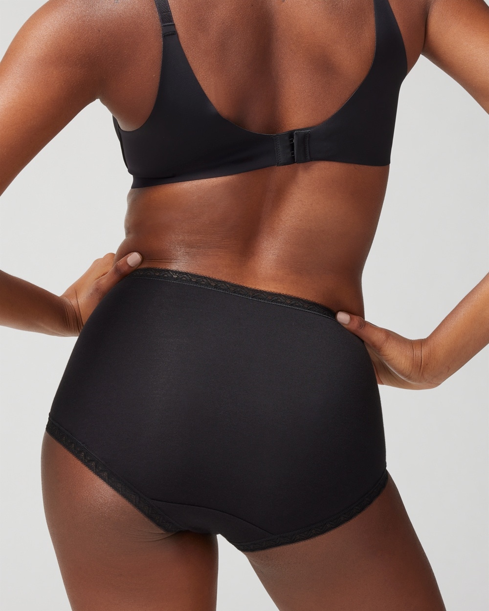 Cotton Brief Panty with Lace Trim