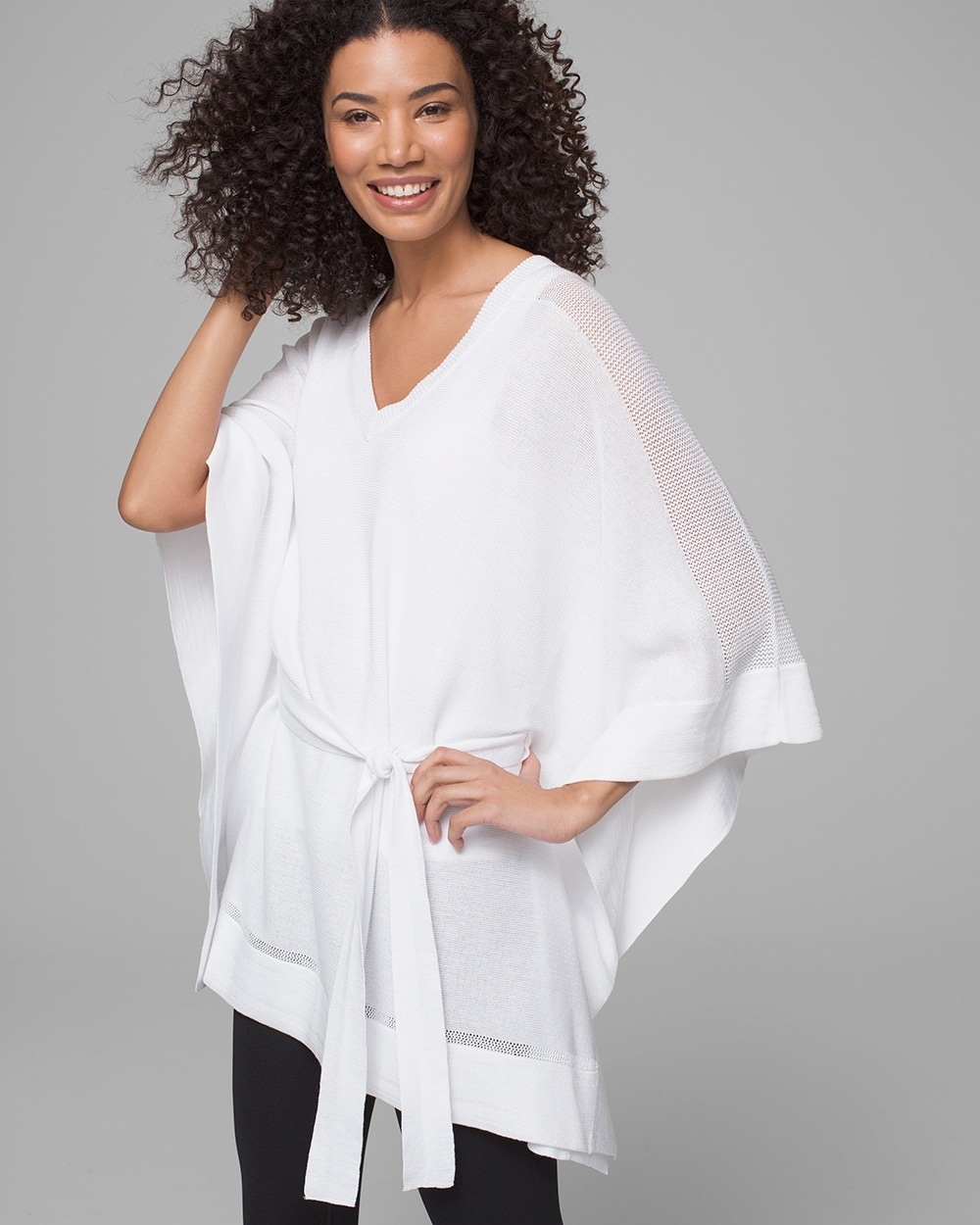 Tie Front Sweater Poncho