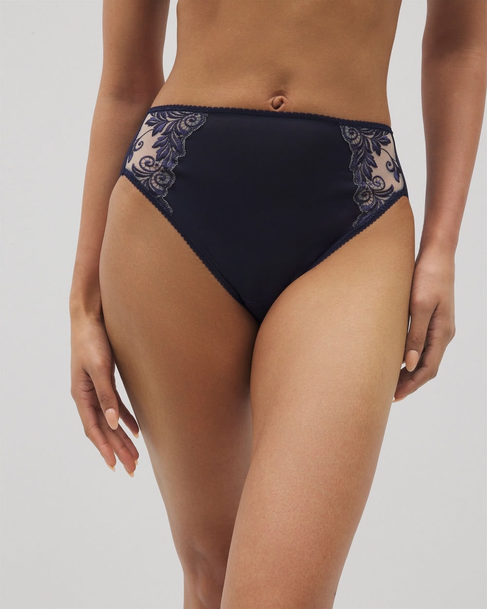 Vanishing Edge High-Leg Brief Panty with Sensuous Lace