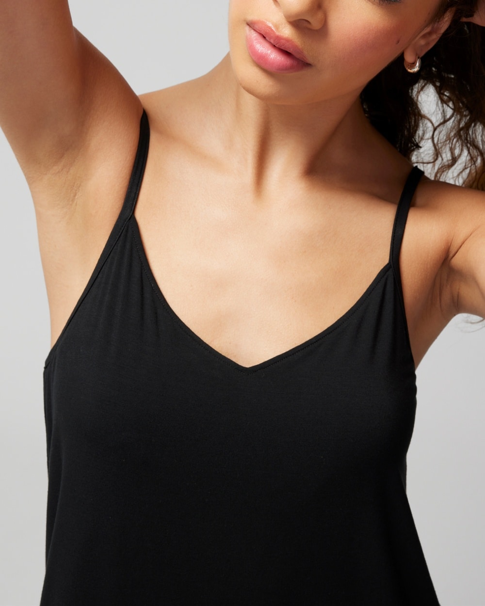 Black Satin V-Neck Cami – Thursdays