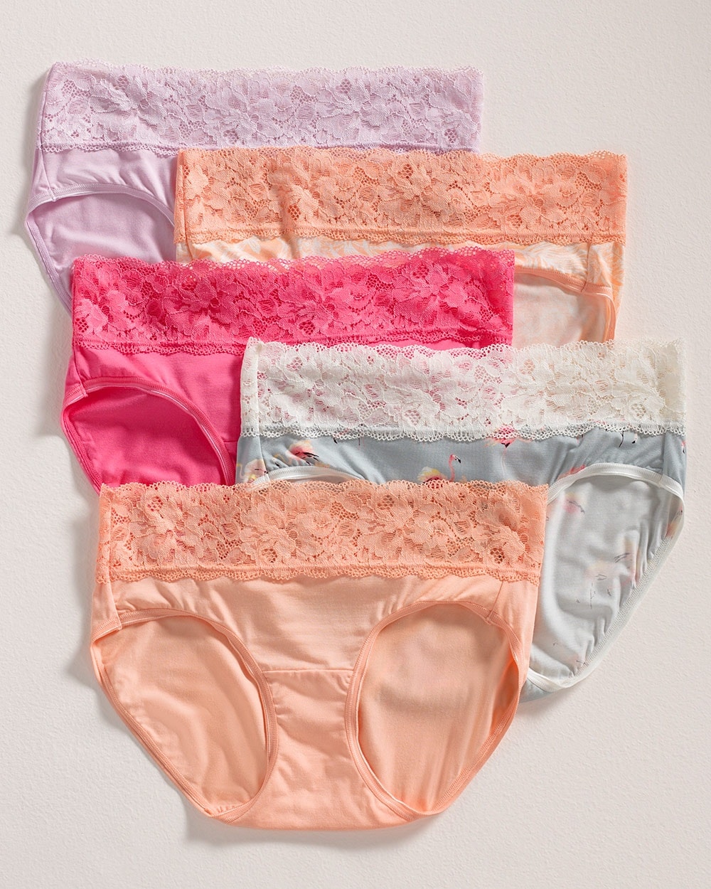 Soma Embraceable Super Soft Signature Lace Hipster 5 Pack, Multi