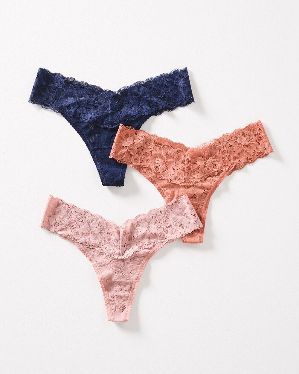 Embraceable Signature All-Over Lace Thong 3-Pack
