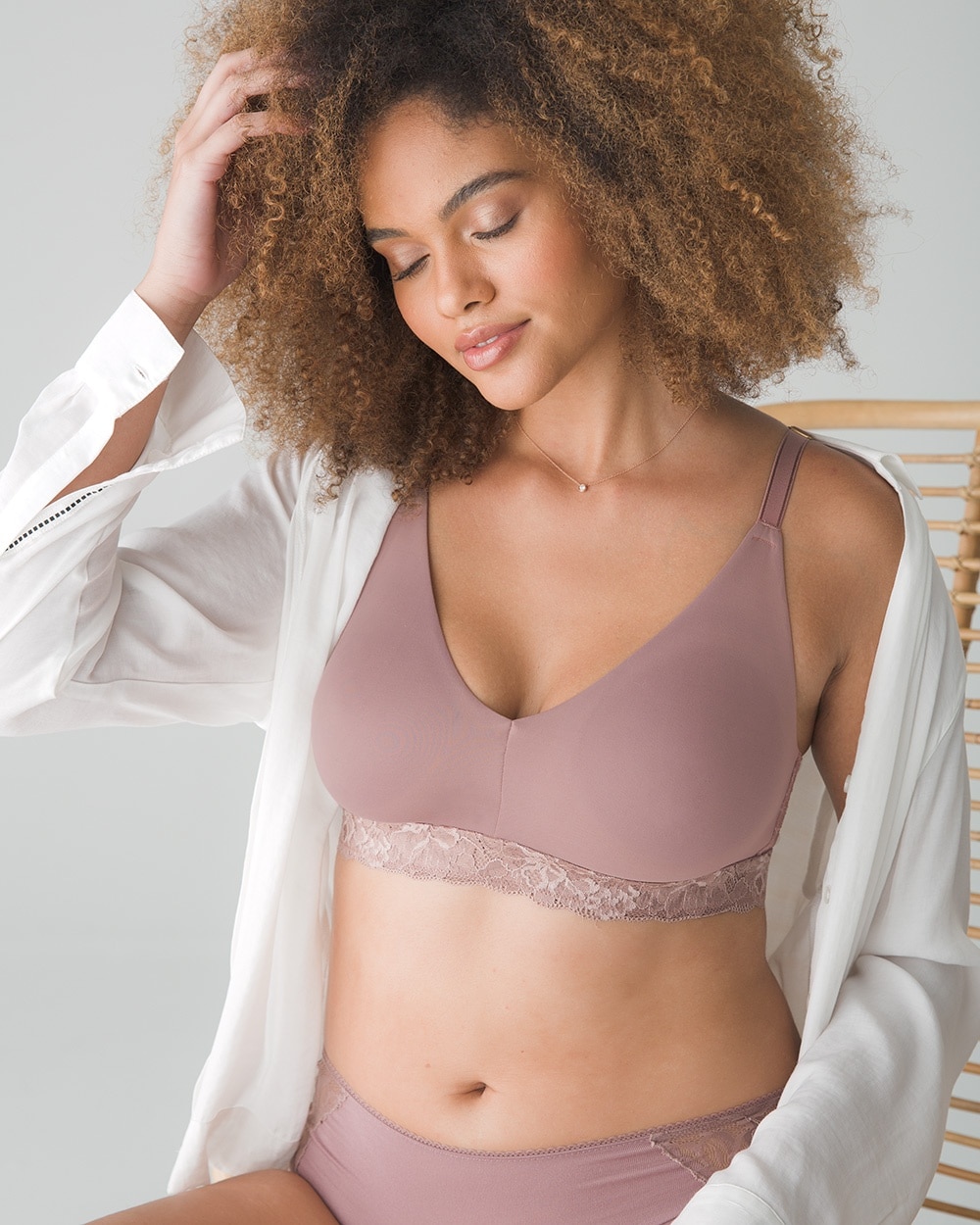 Soma Embraceable Signature Unlined Wireless Bra In French Mauve