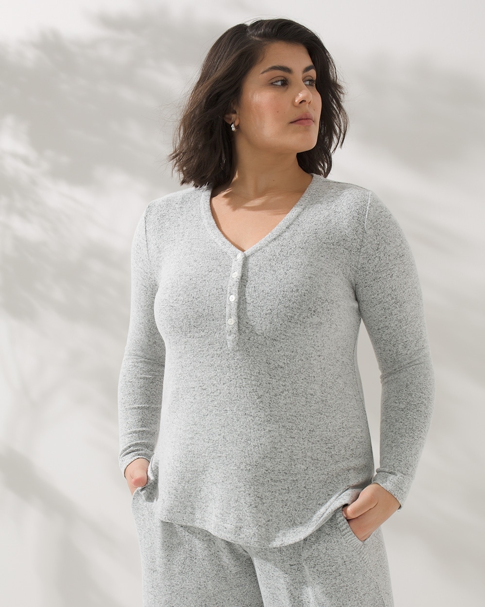 Brushed Cozy Henley Pajama Top