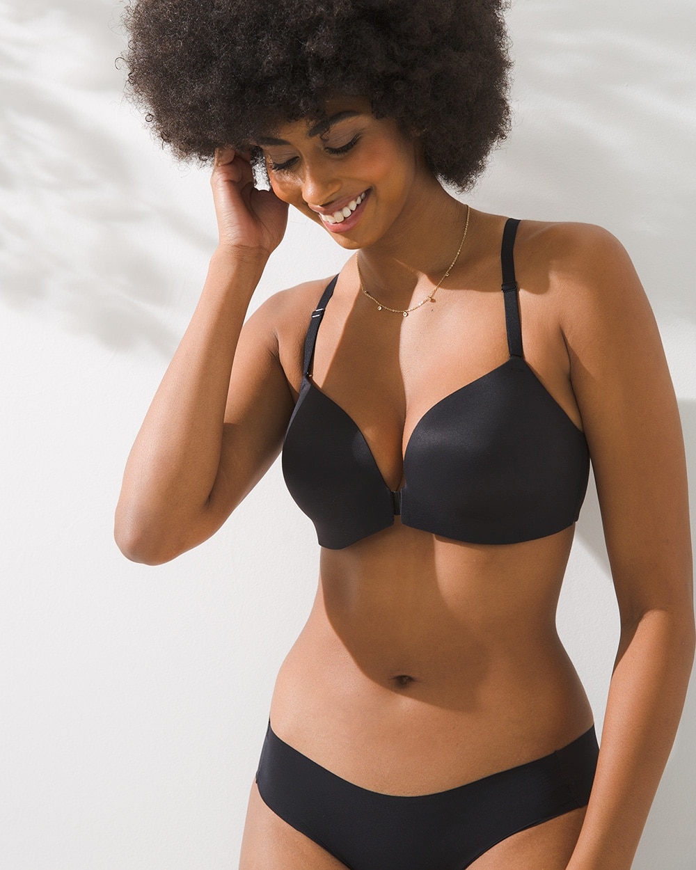 Soma Enbliss Front-close Racerback Bra In Black