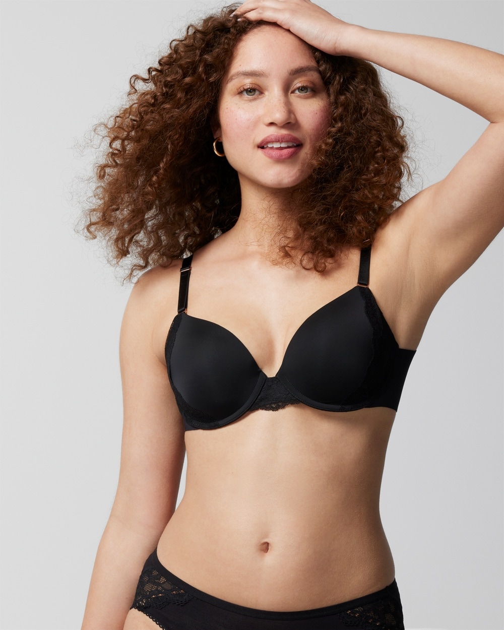 Soma Vanishing 360 Perfect Coverage Lace Trim Bra In Black