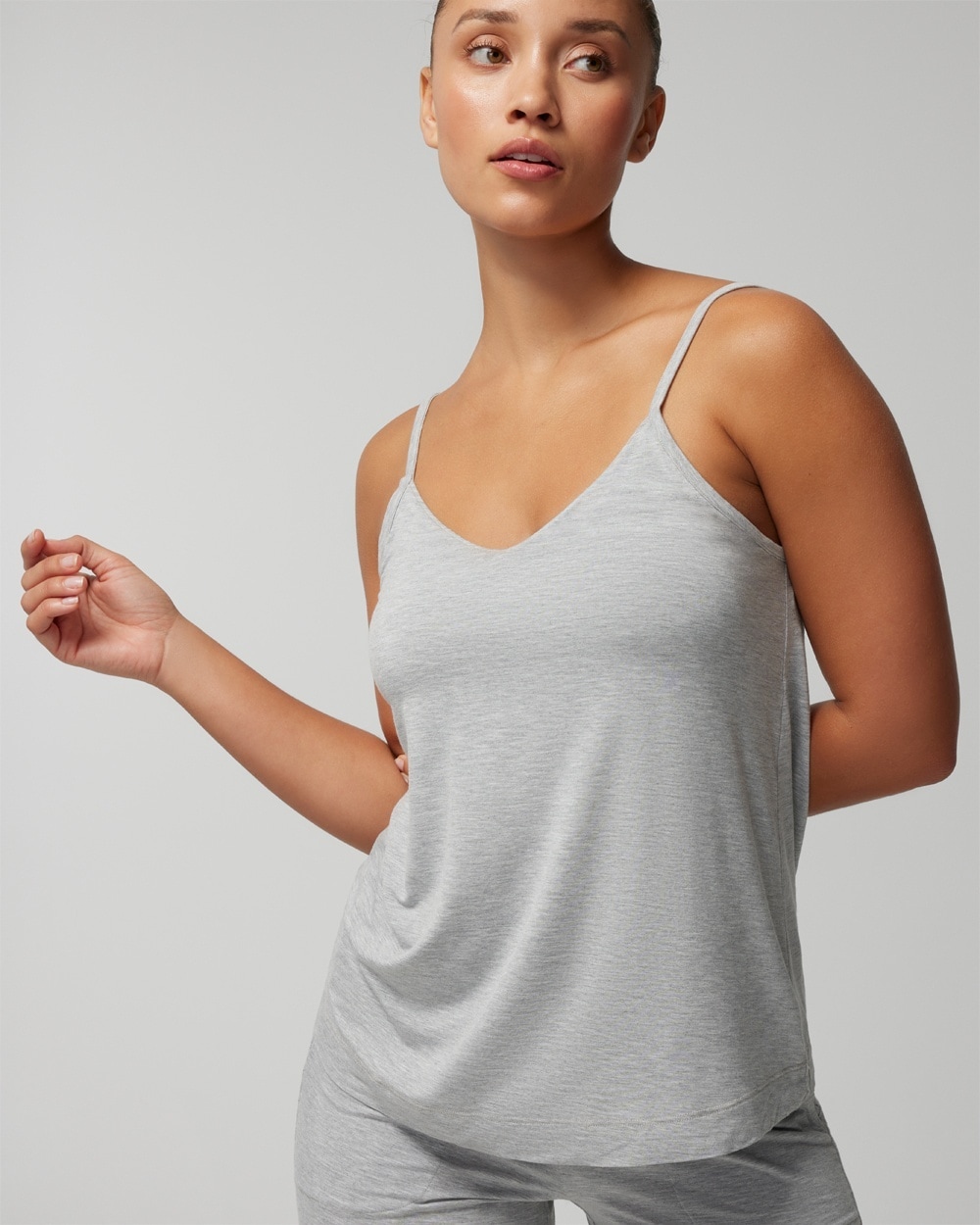 Soma Women's Cool Nights V-neck Sleep Cami In Gray Size 2xl |