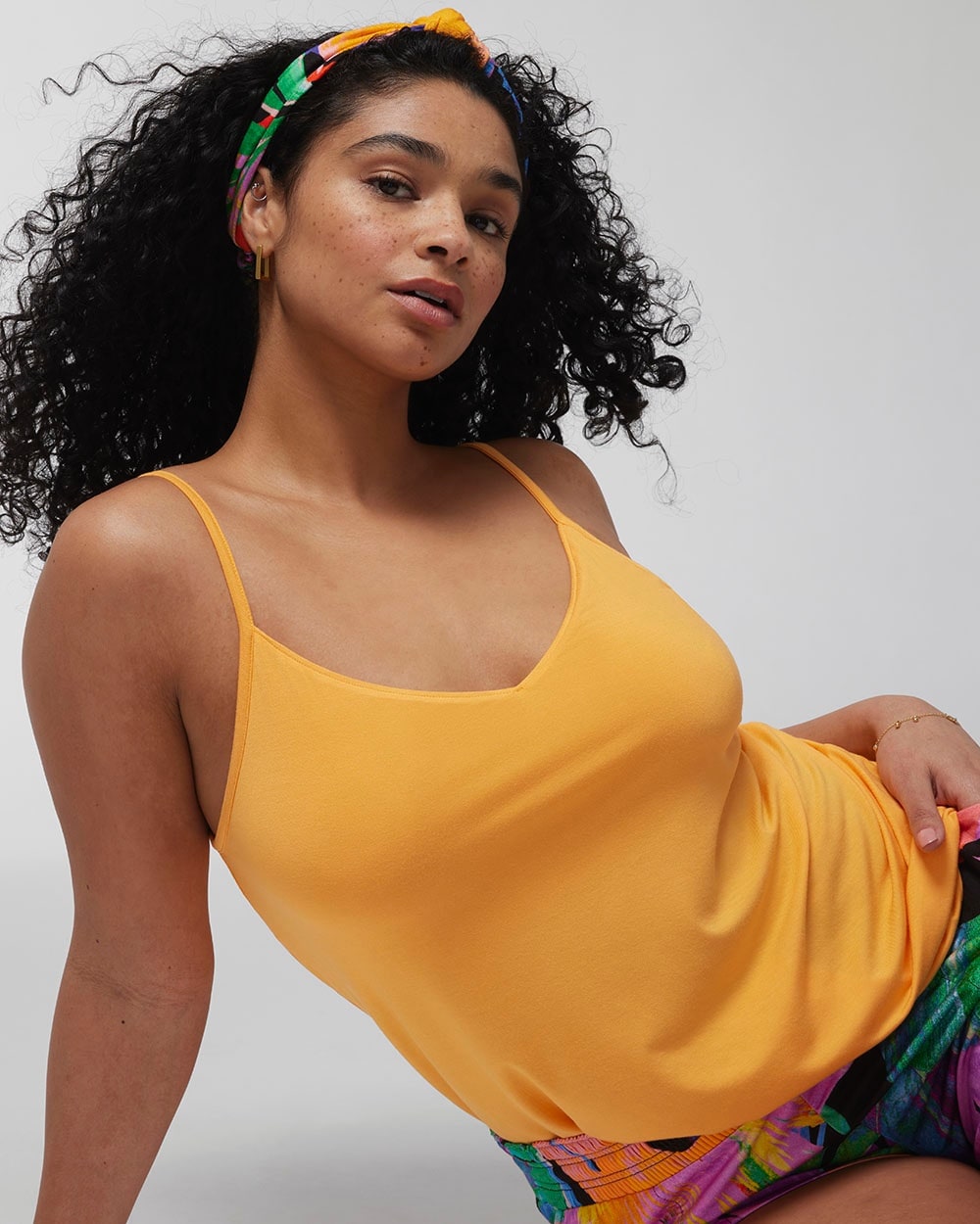 Soma Cool Nights V-neck Sleep Cami In Nectarine Yellow