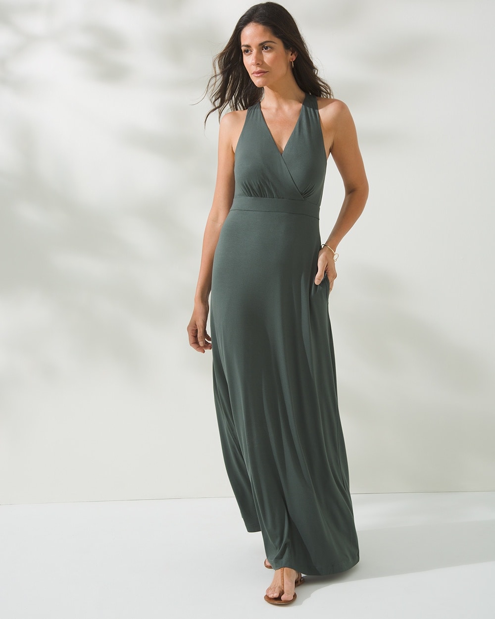 Soft Jersey Halter Maxi Bra Dress