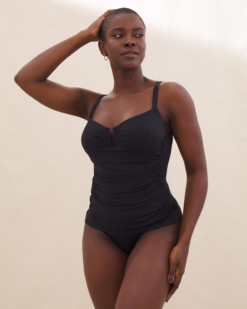 Soma Swim V-wire Tankini Swim Top In Black