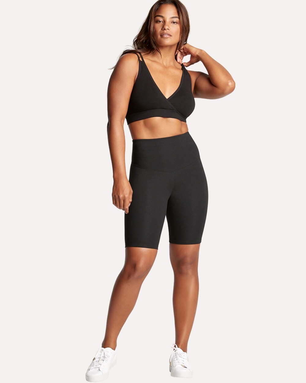 cotton black biker shorts