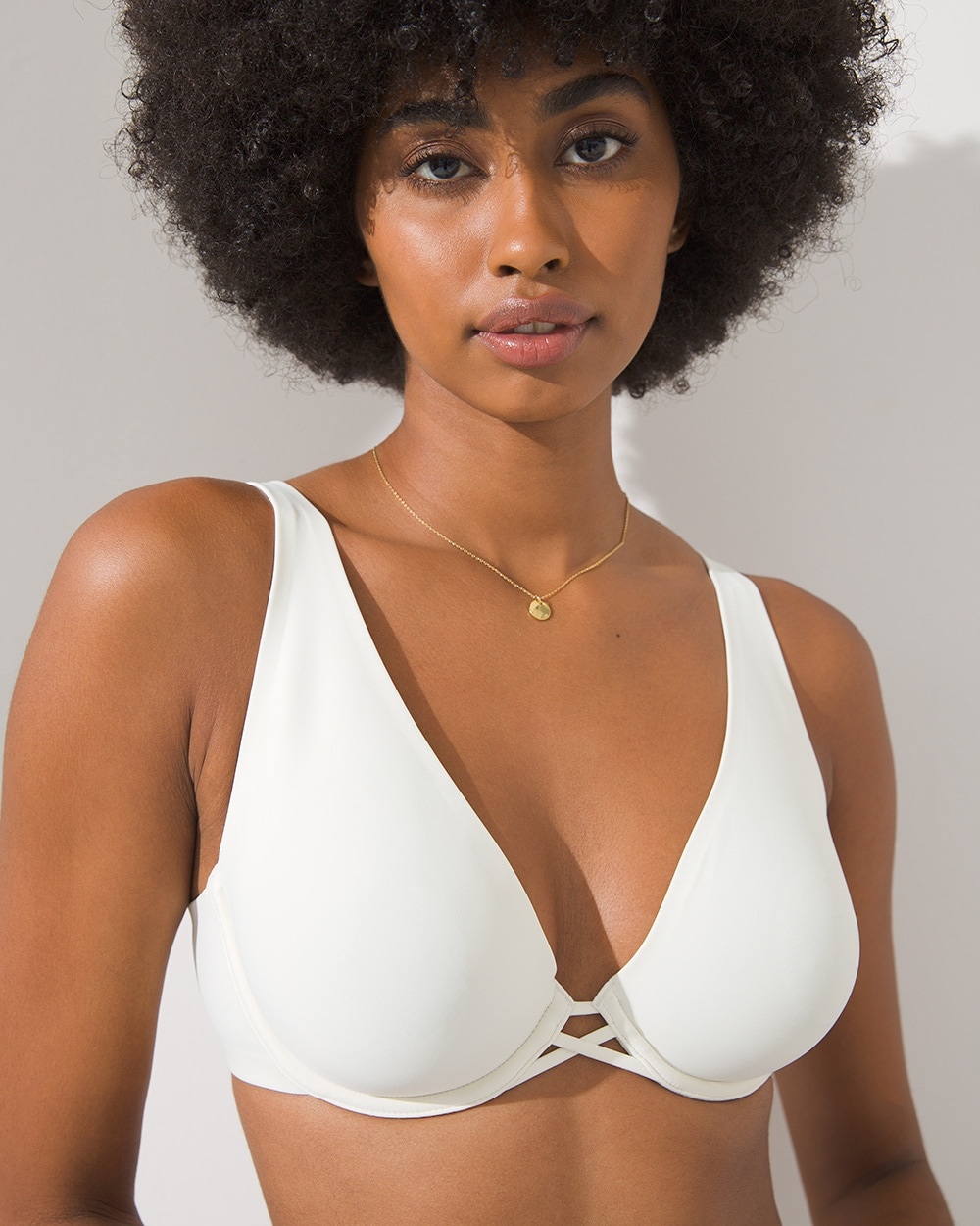 Soma Embraceable Wireless Unlined Bra, White/Ivory, size by Soma