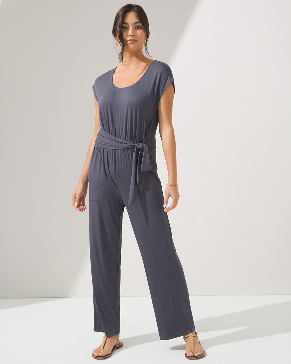 Tie-Front Crop Jumpsuit