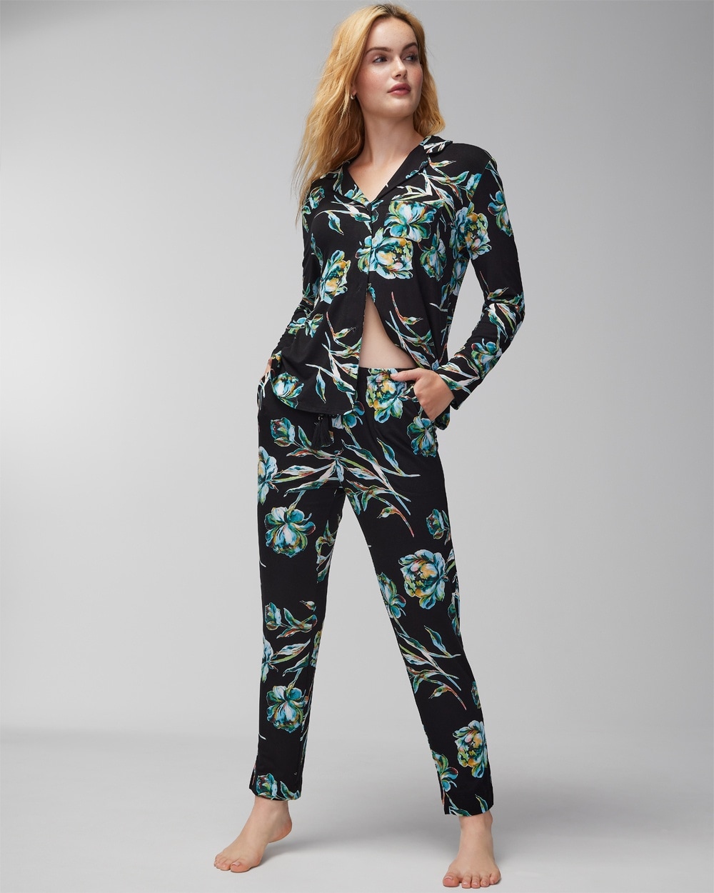 Soma, Intimates & Sleepwear, Soma Cool Nights Tasseltie Ankle Pajama  Pants