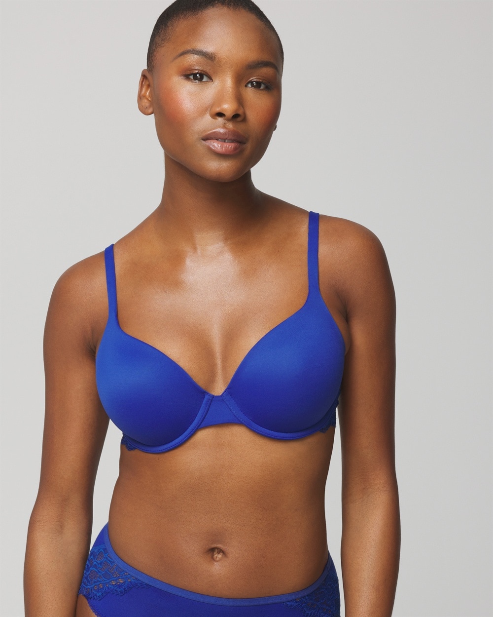 Soma Women's Embraceable Lace Demi Bra In Royal Blue Size 32a |  In Majesty Blue