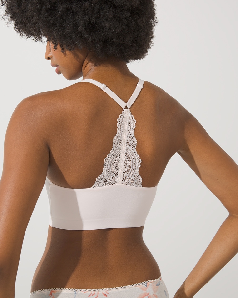 Soma Enbliss Racerback Lace Bralette In Porcelain