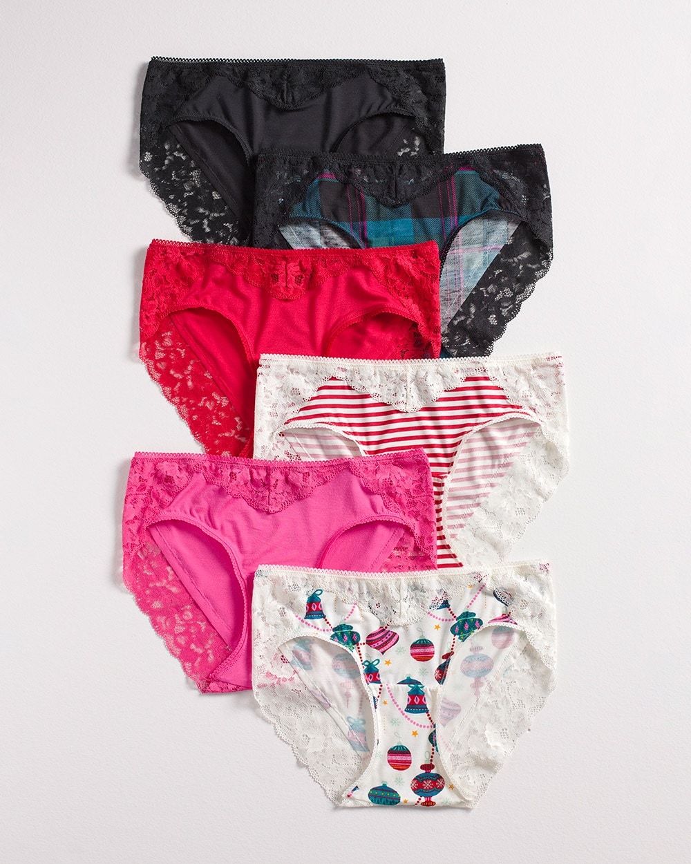 Secret Treasures Women's Lace Thong Panties, 6-Pack 