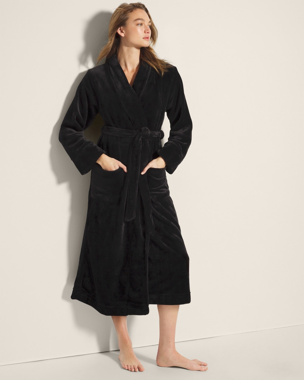 Plush Long-Sleeve Long Robe