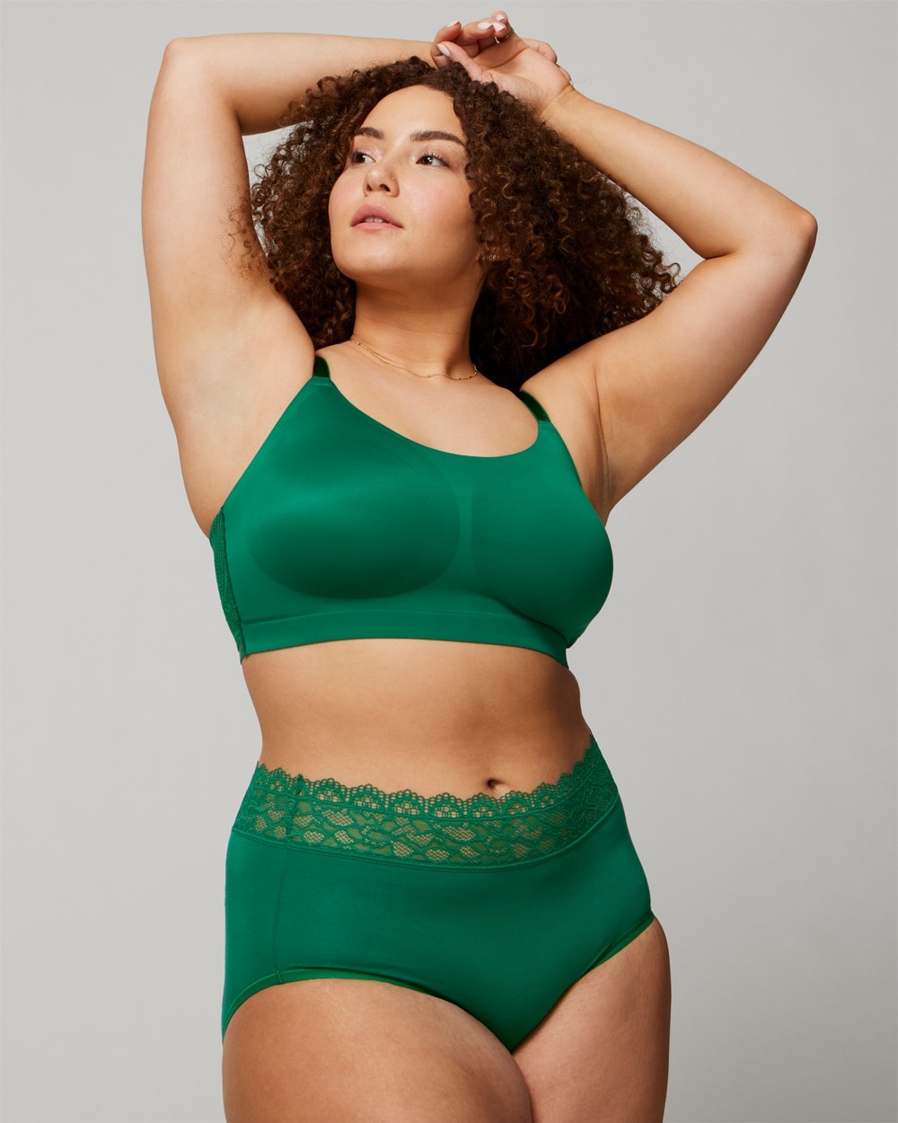 Soma Enbliss Luxe Lace Back Bralette In Dark Green