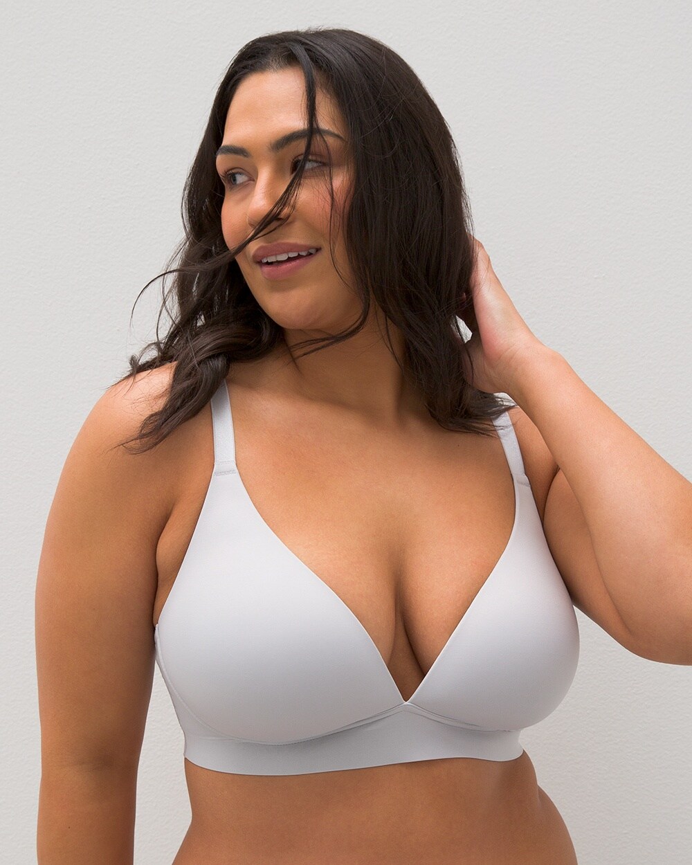 Soma Enbliss Luxe Plunge Bralette In Silver Lining