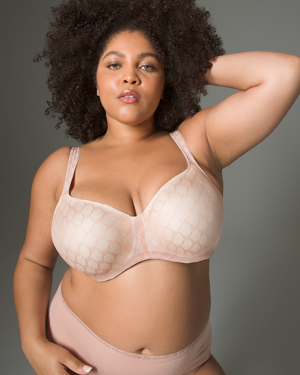 Soma Stunning Support Geo Lace Balconette In Light Pink