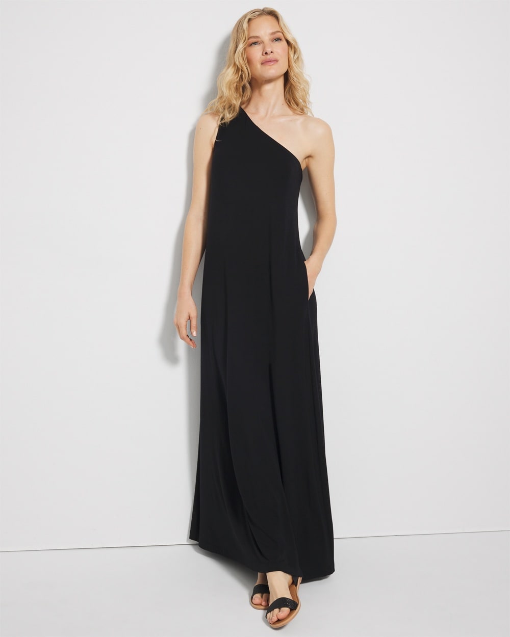 Soft Jersey One-Shoulder Maxi Bra Dress