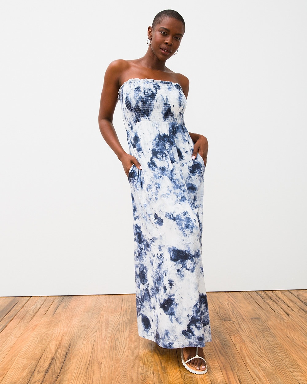 Soft Jersey Smocked Maxi Bra Dress