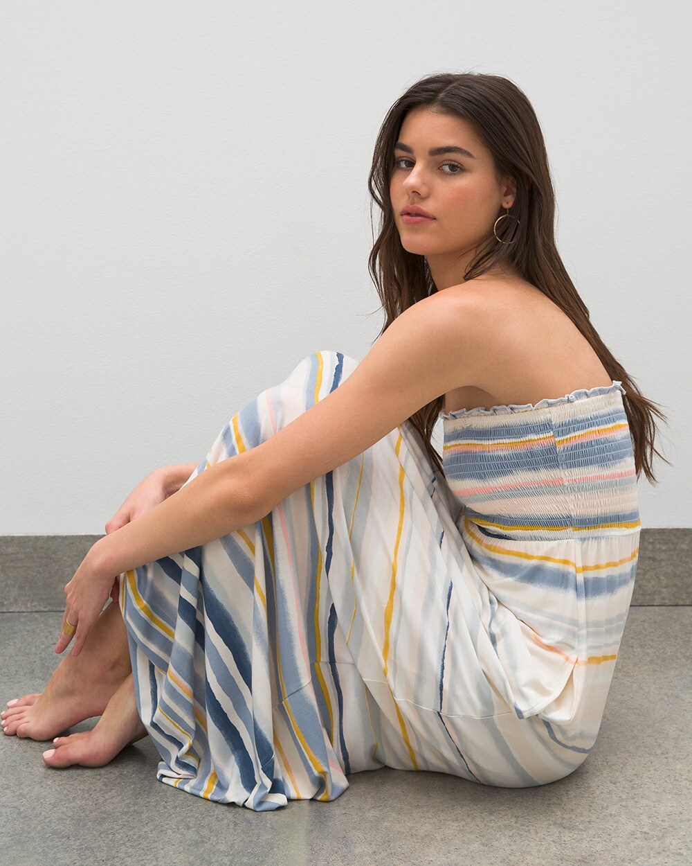 sea biarritz smocked maxi