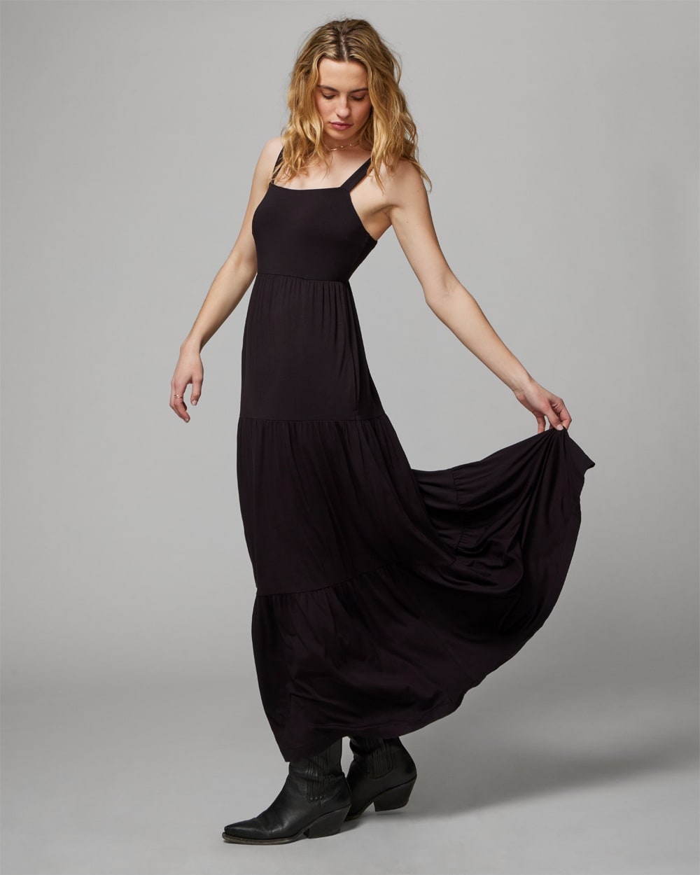 Soft Jersey Trapeze Maxi Bra Dress