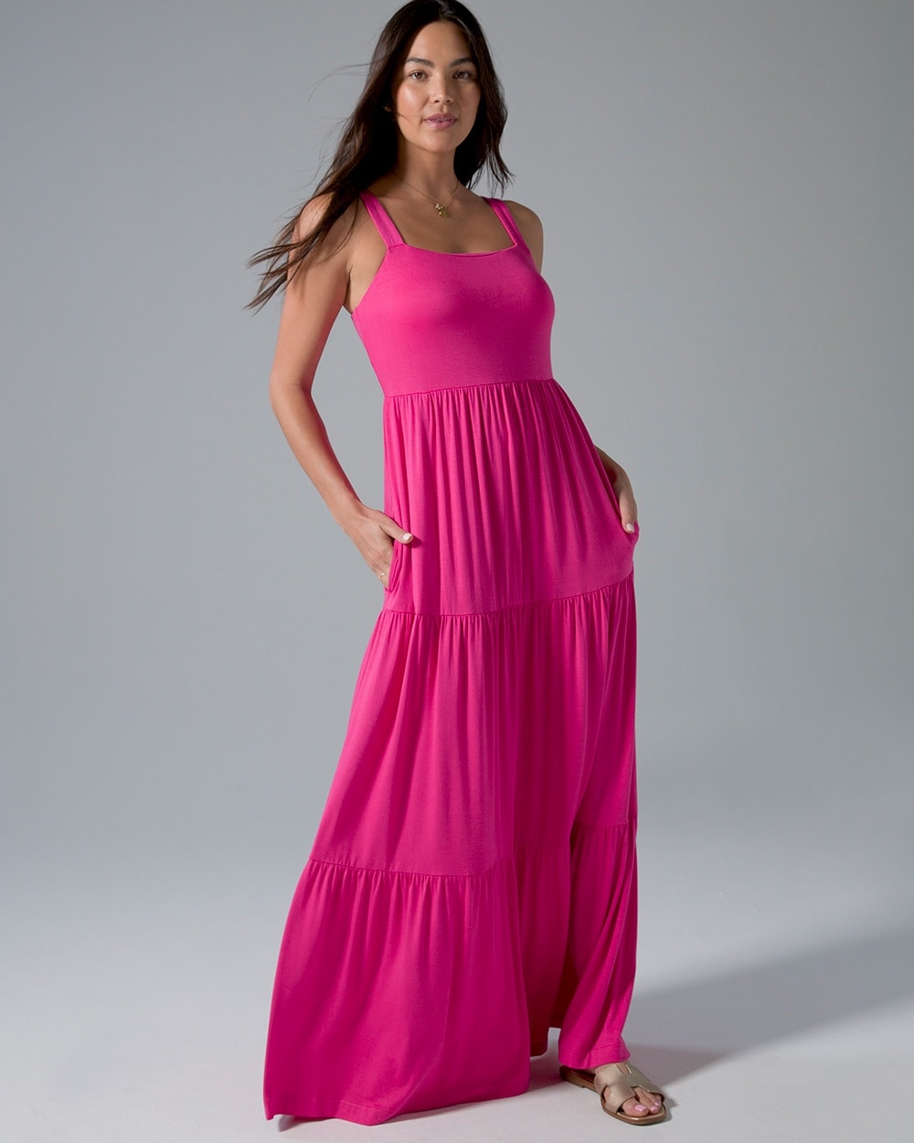 Soft Jersey Trapeze Maxi Bra Dress