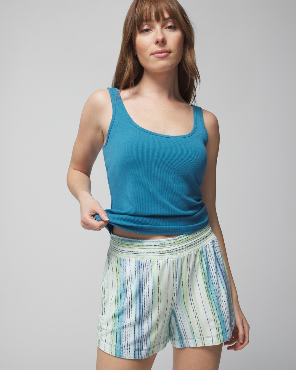 Shop Soma Women's Cool Nights Pajama Shorts In Dreamland Stripe Blue Size Small |