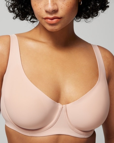 SOMA STUNNING SUPPORT SMOOTH FULL COVERAGE BRA IN SOFT TAN SIZE 34D NEW