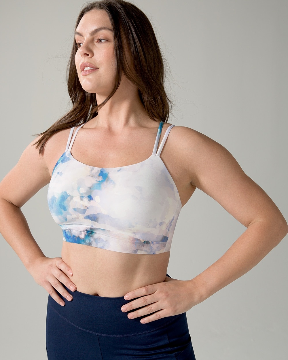 Soma Longline Yoga Bra, White, size XS