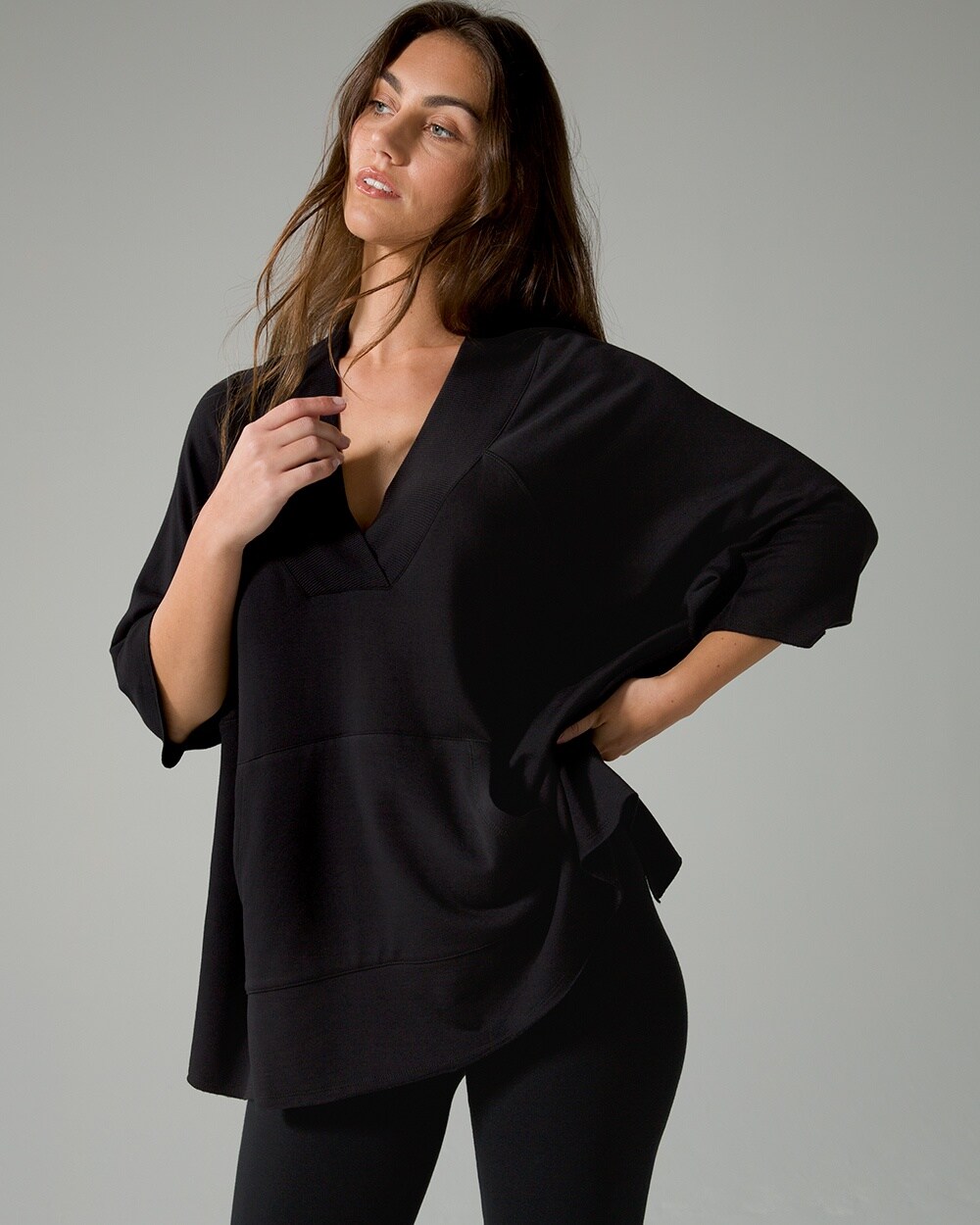 Soma WKND Soft Brushed Terry Tunic, Black