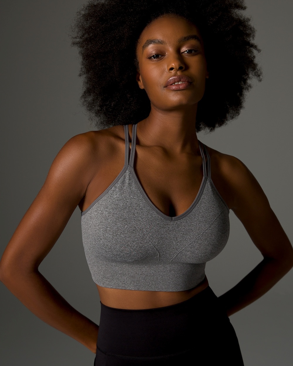 Longline Sports Bra Crop Top, Longline Strappy Sports Bra