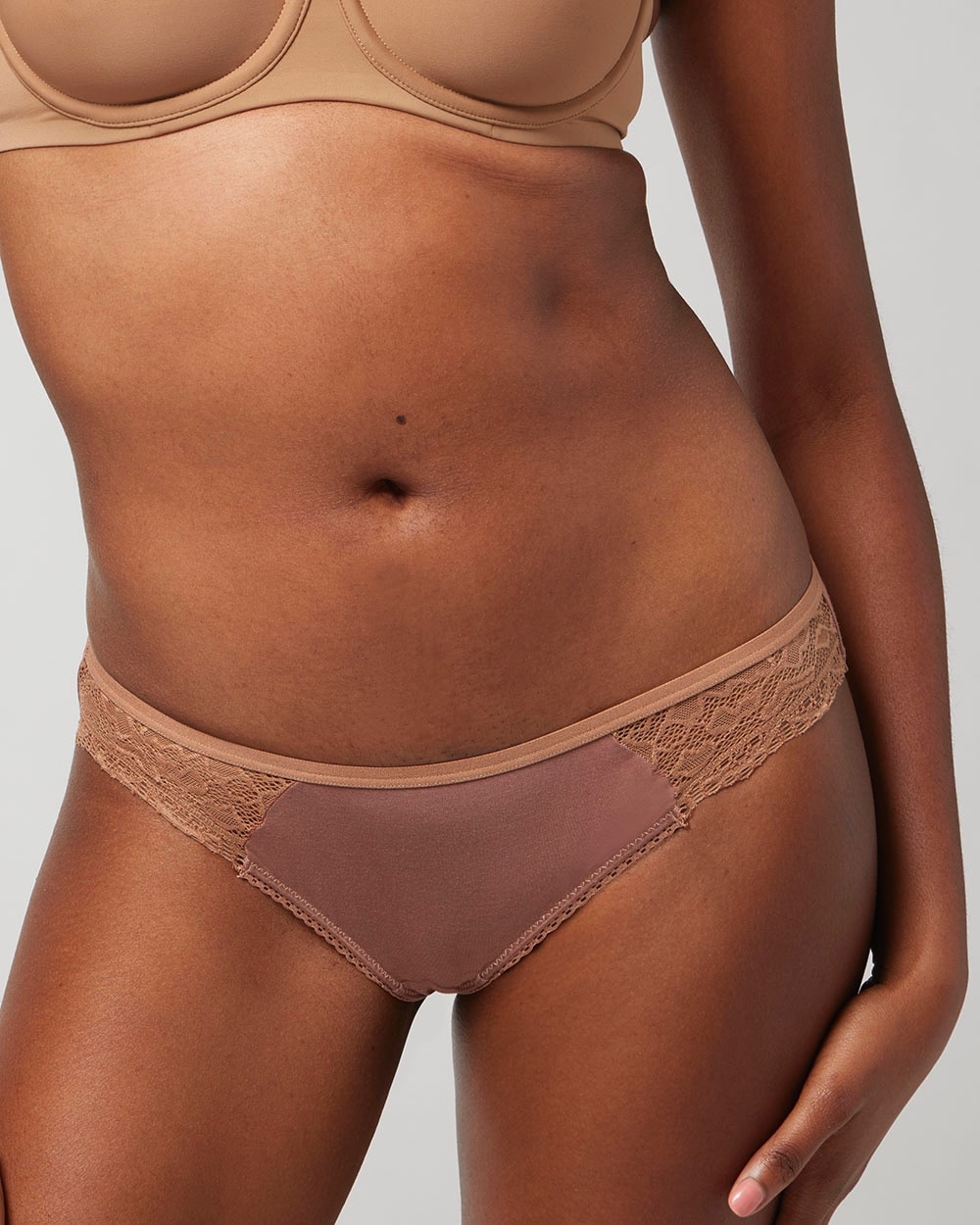 Soma Embraceable Enchanting Lace Bikini In Brown