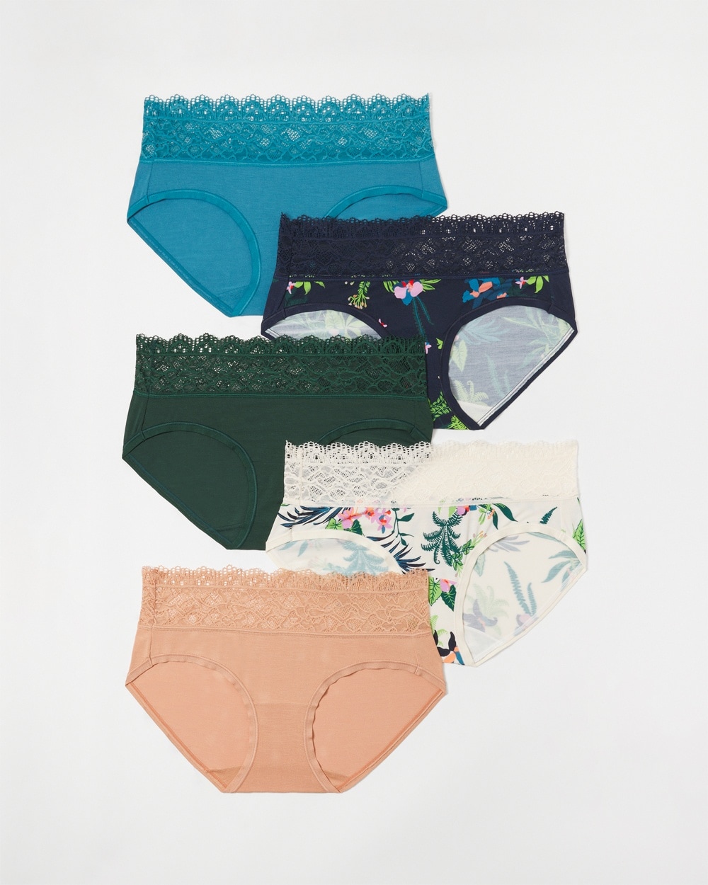 Embraceable Hipster Panty with Super Soft Enchanting Lace 5 pack