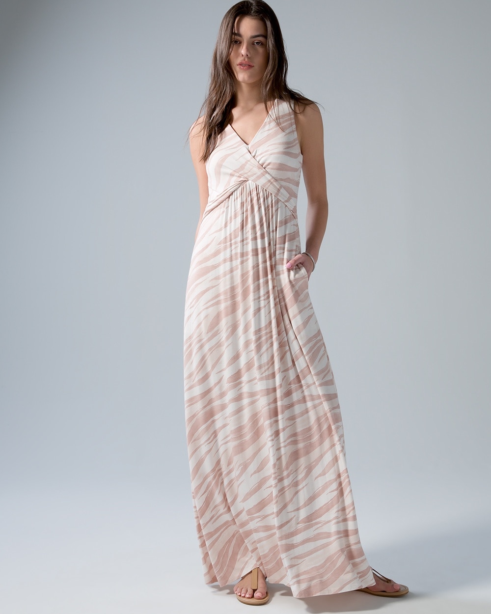 V-neck Twist Maxi Bra Dress