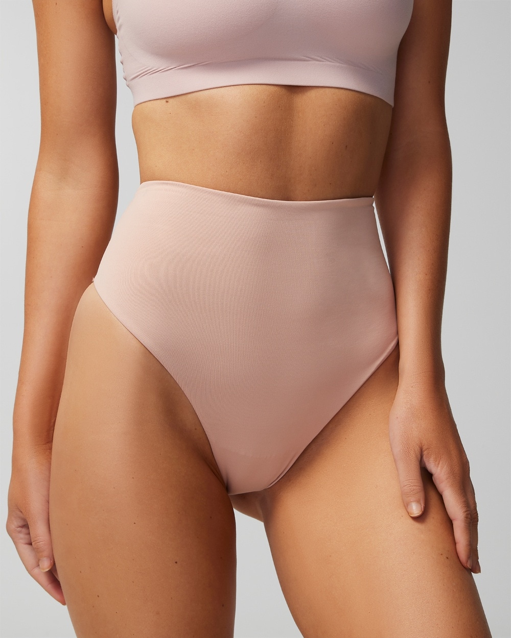 Soma Women's Vanishing Tummy Retro Thong Underwear In Light Pink Size 2xl |