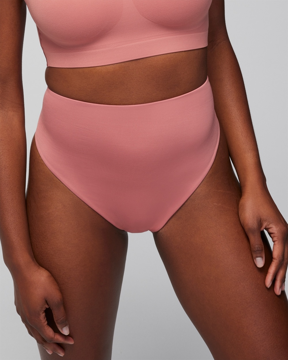 Soma Women's Vanishing Tummy Retro Thong Underwear In Pink Size Xl |