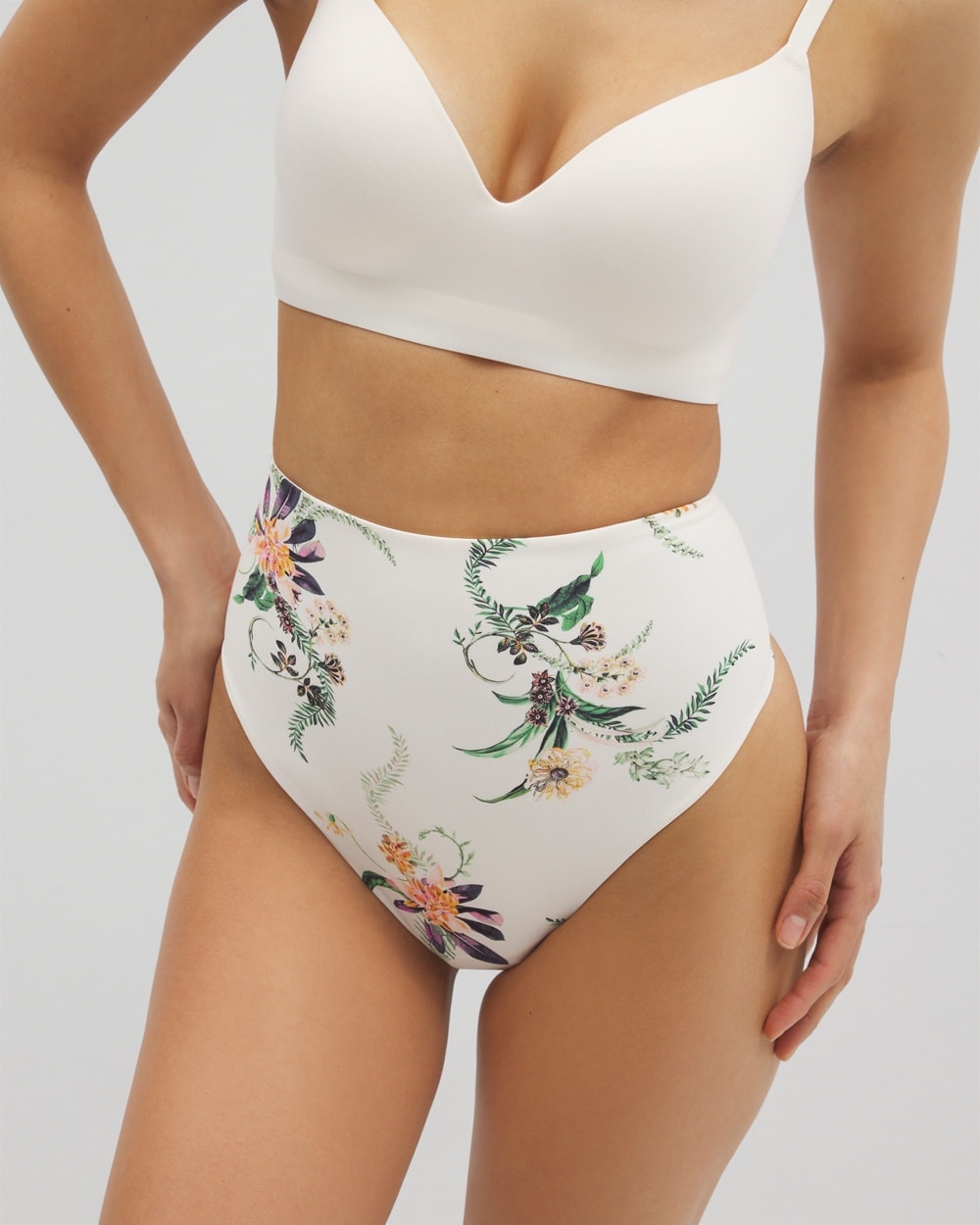 Shop Soma Women's Vanishing Tummy High-waist Thong Panty In Ivory Size 2xl | In Paradise Plumes D M Champ