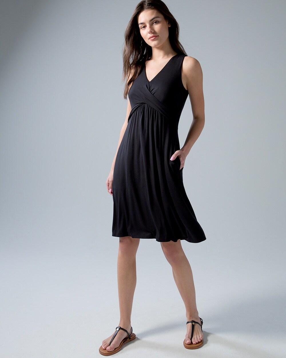 Soft Jersey V-Neck Short Bra Dress