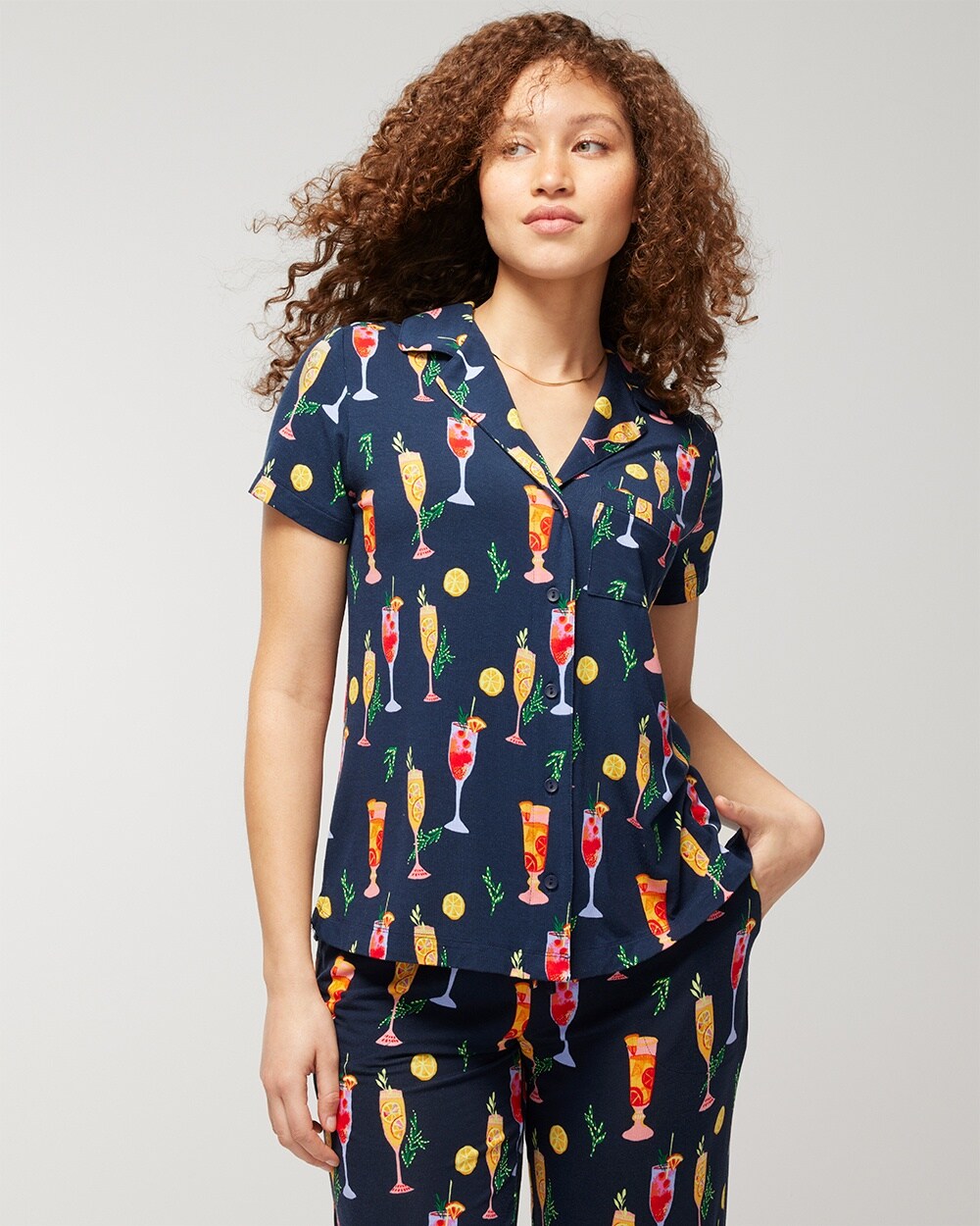 Cool Nights Short Sleeve Notch Collar
