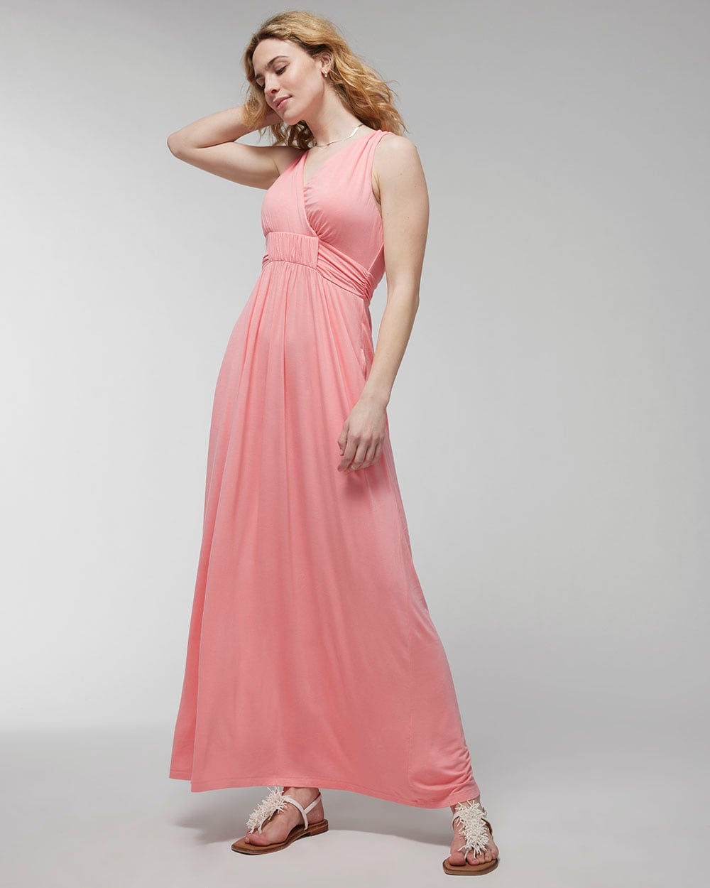 Soft Jersey Cross Back Maxi Bra Dress