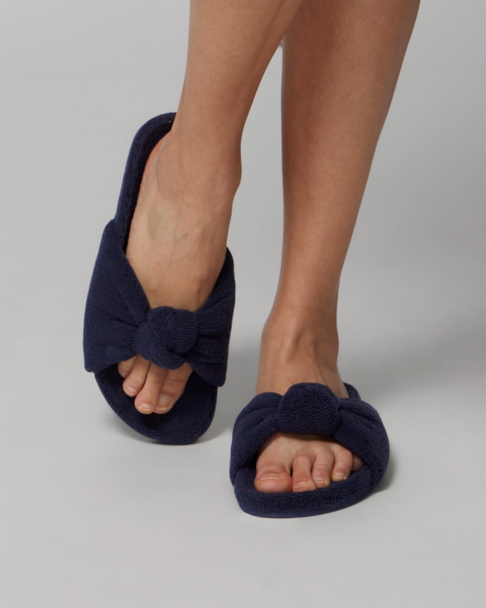 Soma Terry Knot Slippers In Nightfall Navy Blue