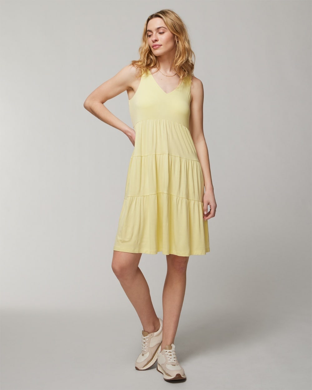 Soft Jersey Tiered Short Bra Dress