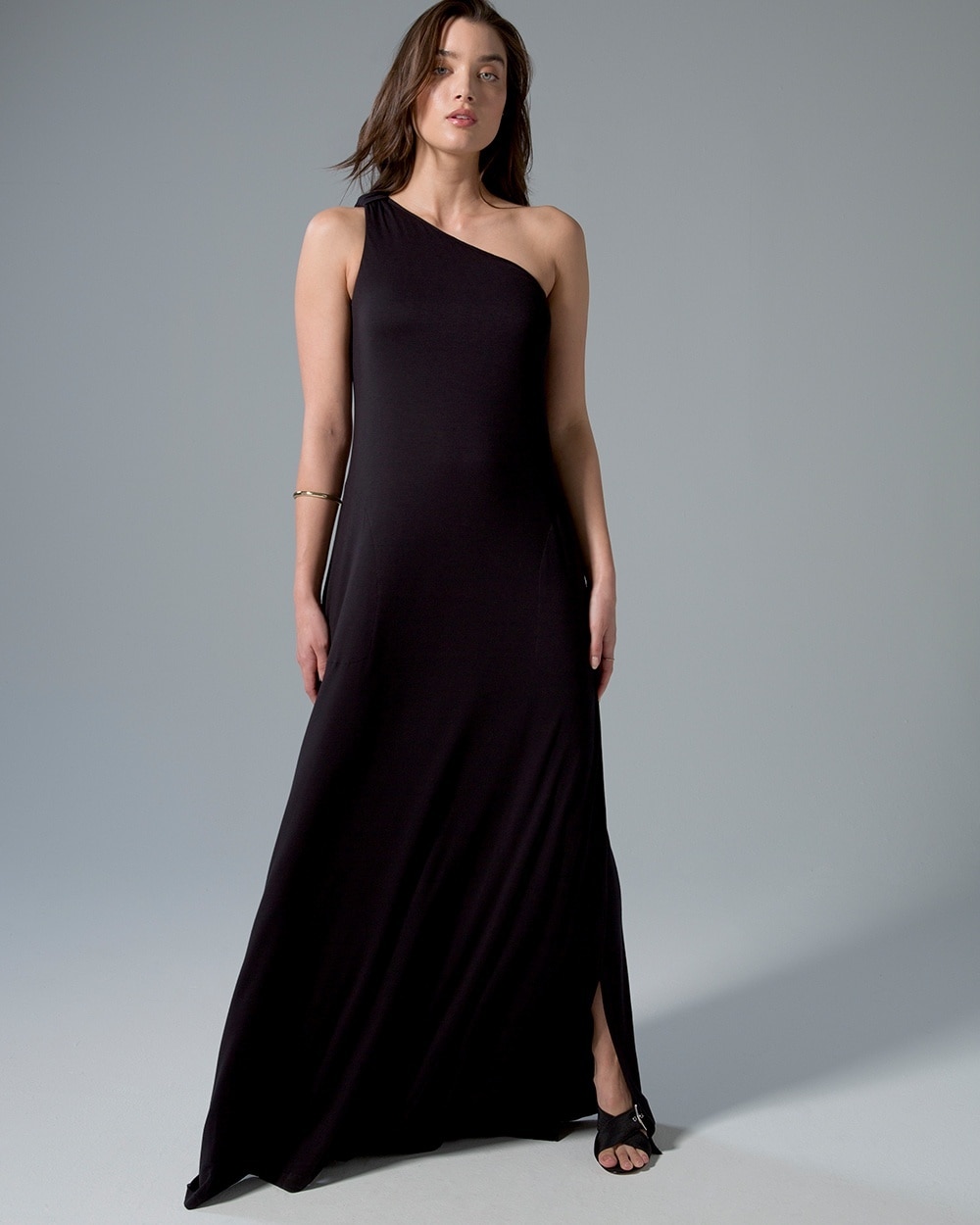 Soft Jersey One-Shoulder Maxi Bra Dress